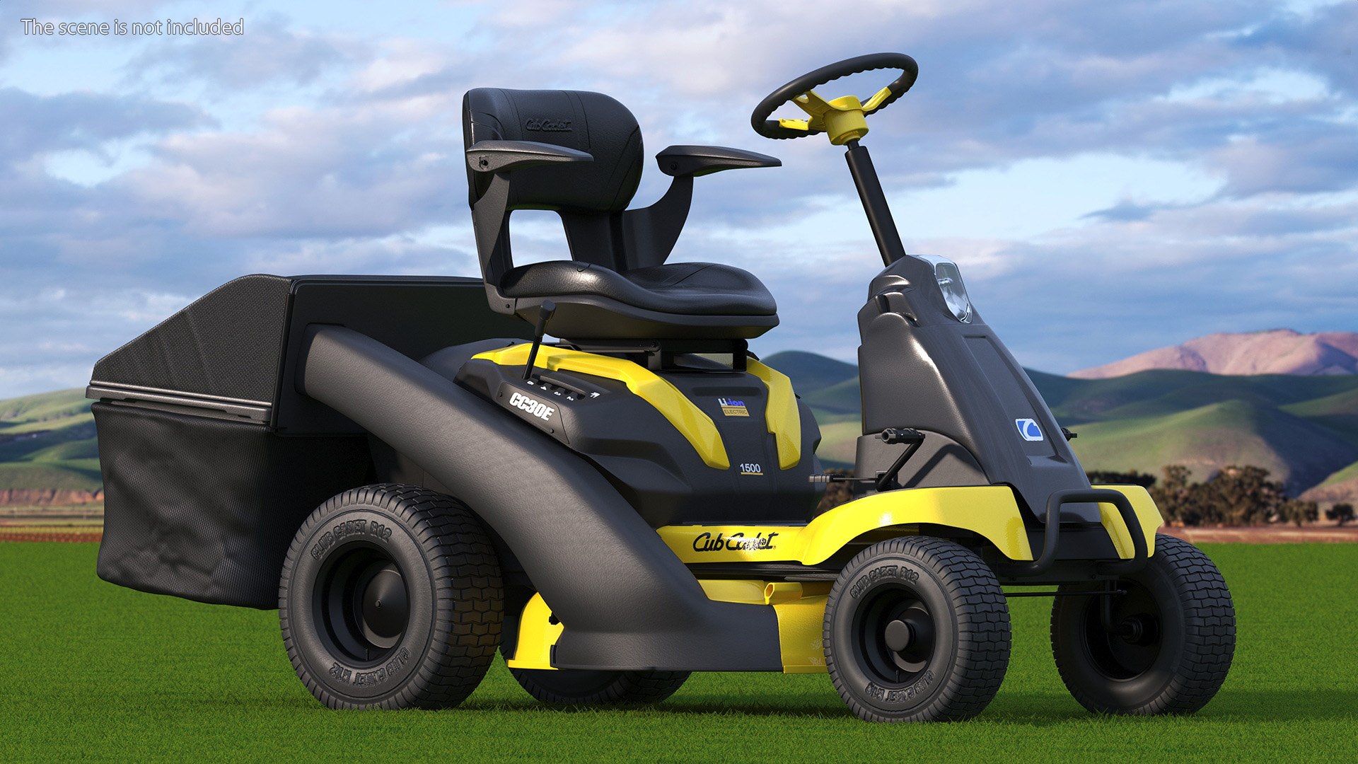 3D Electric Rider Lawn-Mower Cub Cadet With Grass Collection Bag Rigged ...