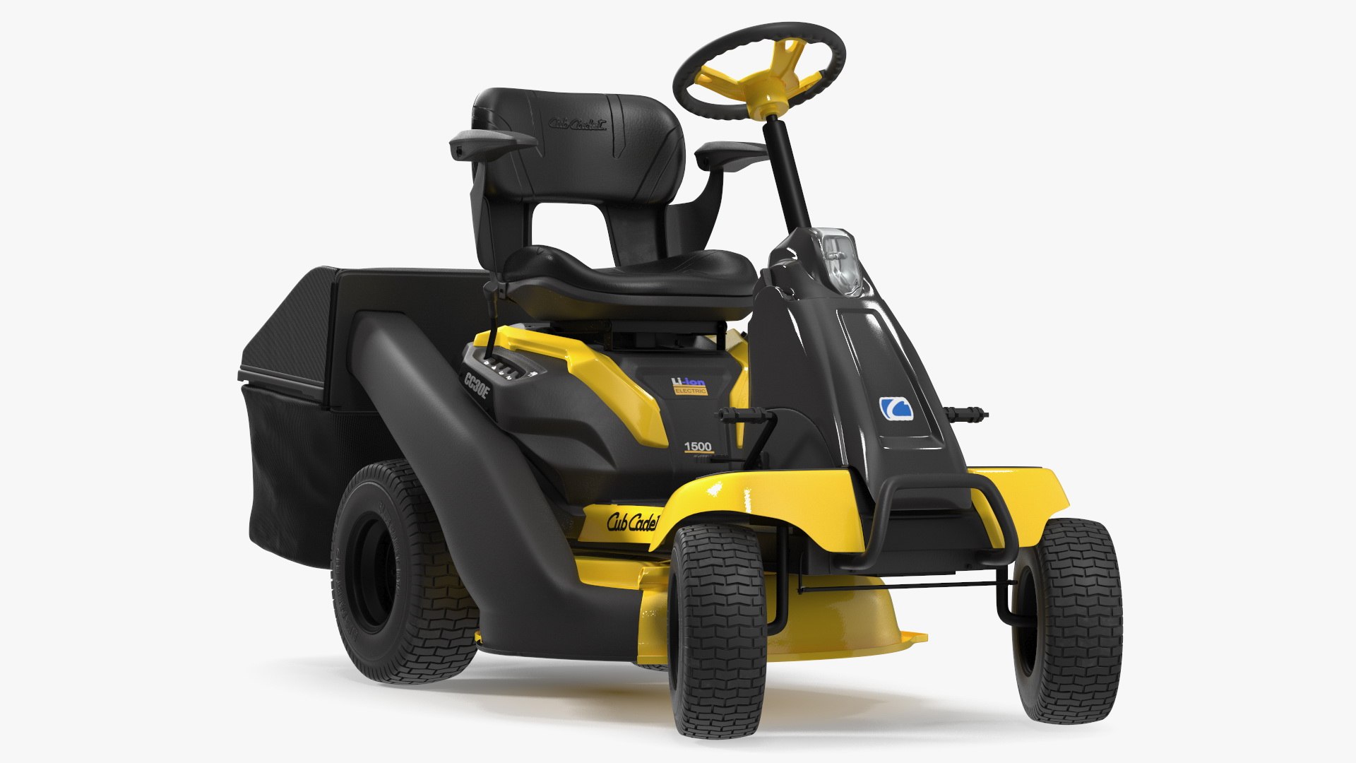 3D Electric Rider Lawn-Mower Cub Cadet With Grass Collection Bag Rigged ...