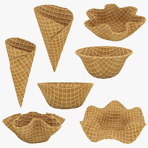 Waffle Bowl Shape Collection 2 3D model