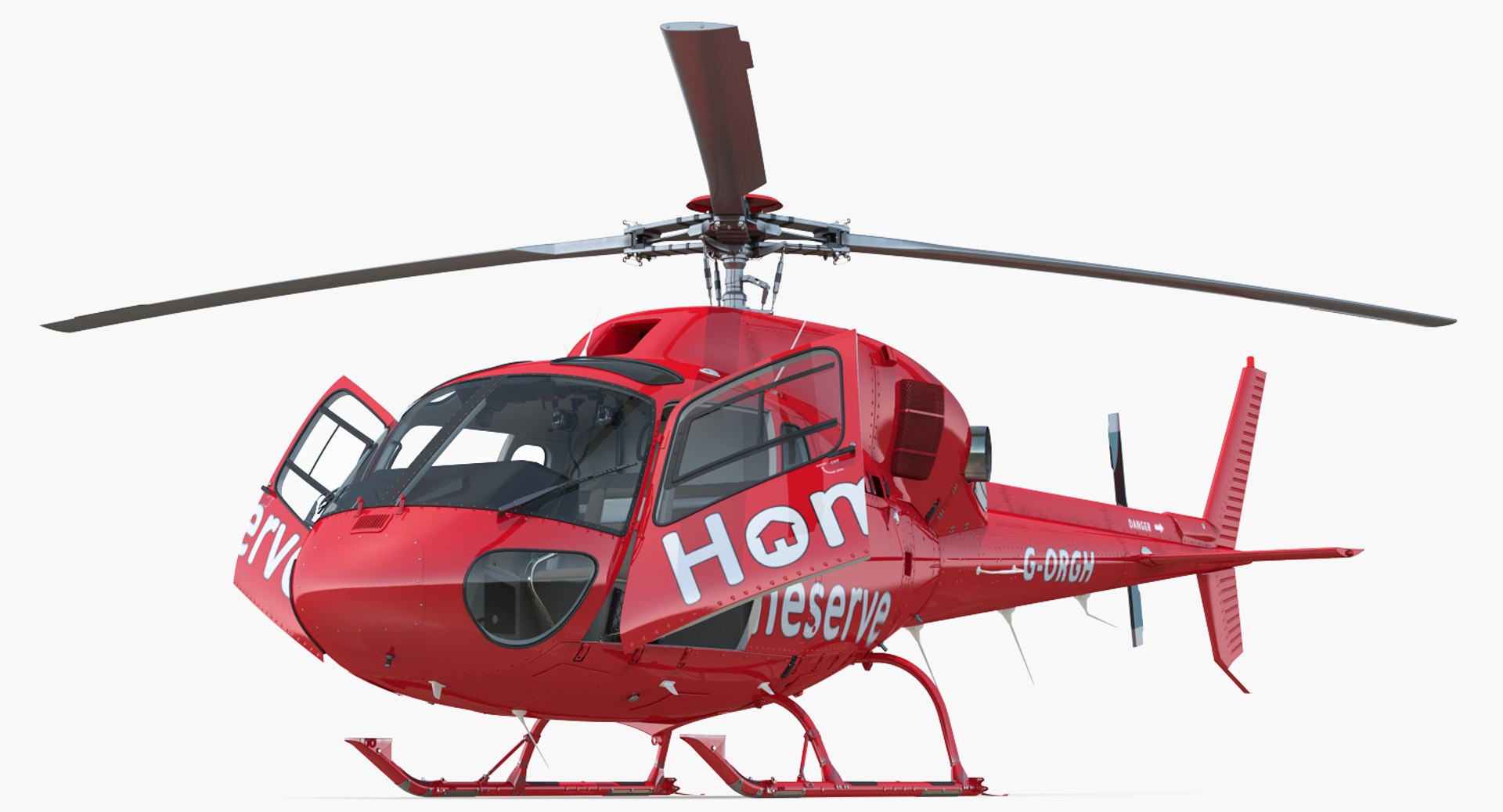 Homeserve Helicopter Eurocopter AS-355N Rigged 3D Model 3D model preview