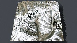Mountain landscape Shukpa Kunchang Glacier 3D model