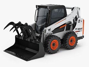 Bobcat S590 Compact Wheel Loader with Grapple Attachment