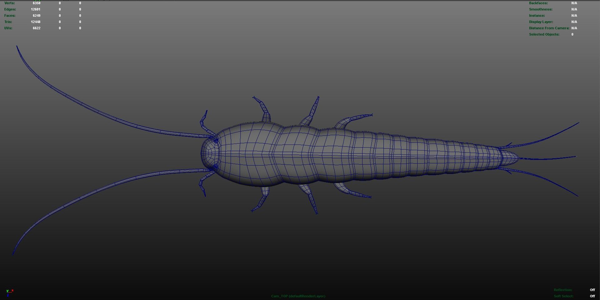 3d lepisma insects silverfish model