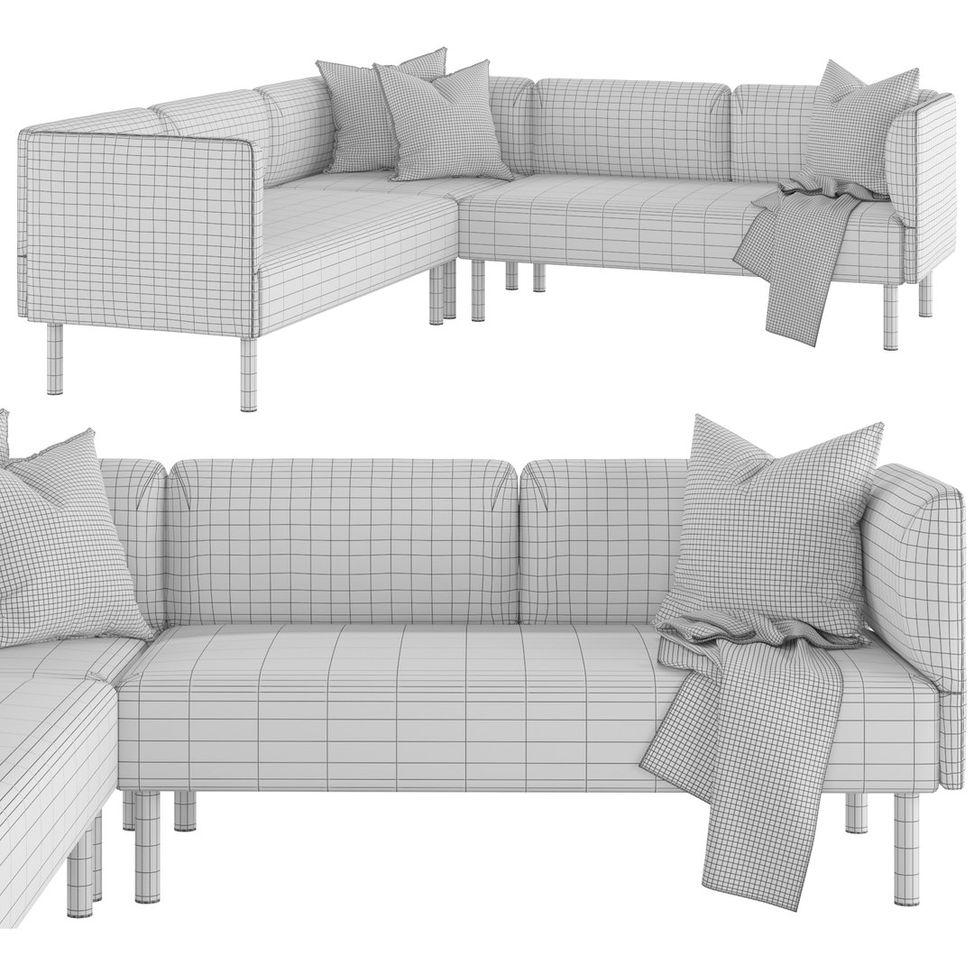 Lillehem Modular Corner Sofa 3D Model TurboSquid 2293035