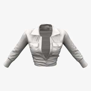 Open Front White Long Sleeve Tucked In Fashion White Shirt