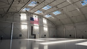 3D Aircraft Military Hangar model