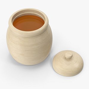 Wooden Honey Pot 3D