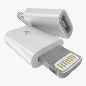 3d model lightning usb adapter