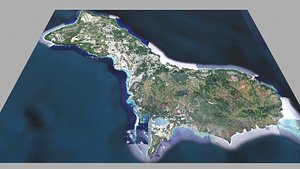 3D Guam Island USA model