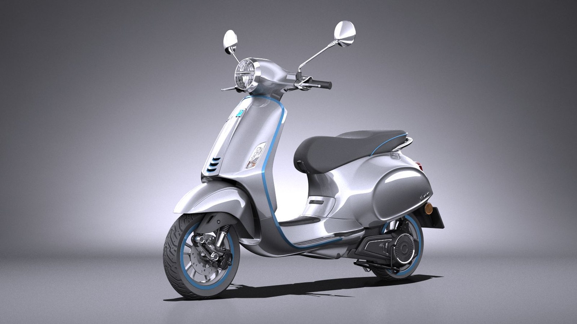 Piaggio Vespa Elettrica 3D Model TurboSquid 1355152