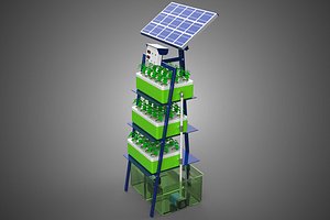 IOT SMART HYDROPONIC SOLAR CELL POWER FARM PLANT WATER NUTRIENT model