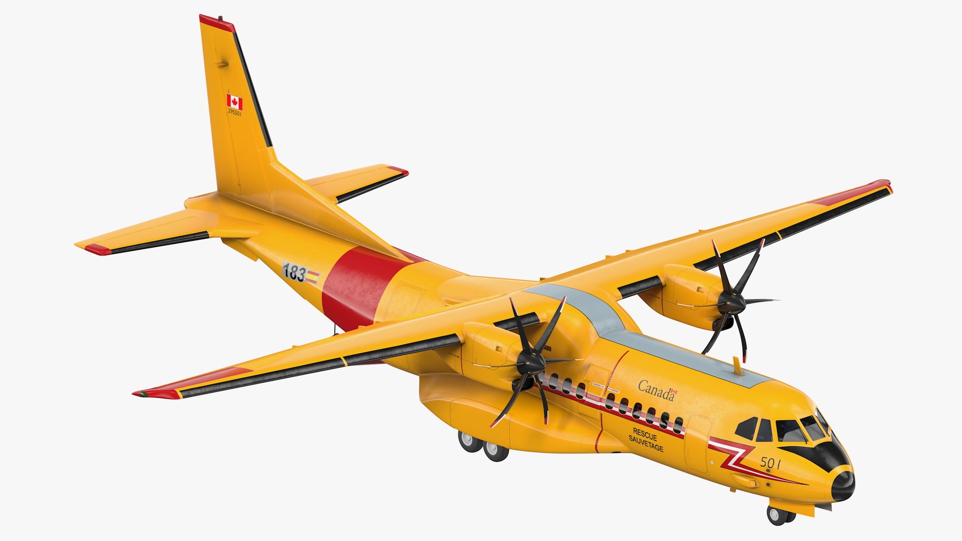 RCAF Airbus C295 FWSAR Aircraft Rigged 3D model preview
