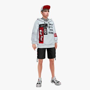 3D model Teenage Boys Rigged Animated Low Poly