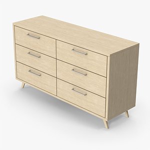 3D Wooden Drawer Dresser model