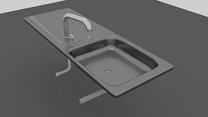 3D kitchen sink model
