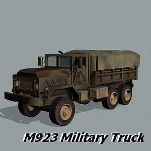 3d m923 military truck transport model