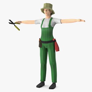 3D model Farmers Hat VR / AR / low-poly