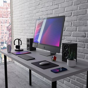 Modern Computer Setup 3d Model