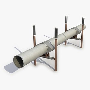 3D Modular Gas Pipeline 1 3D Model