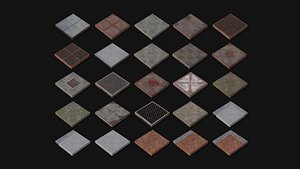 25 Sci-Fi Tilesets Floor - Abandoned Dirty 3D