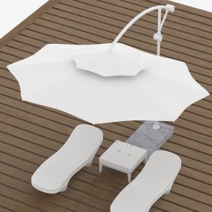 Sun Loungers With Patio Umbrella 1