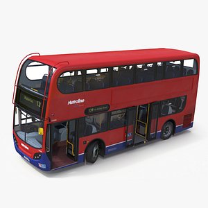 London Double Decker Bus Enviro 400 Rigged for Cinema 4D