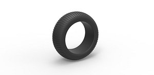 Diecast monster truck tire Scale 1 to 25 3D