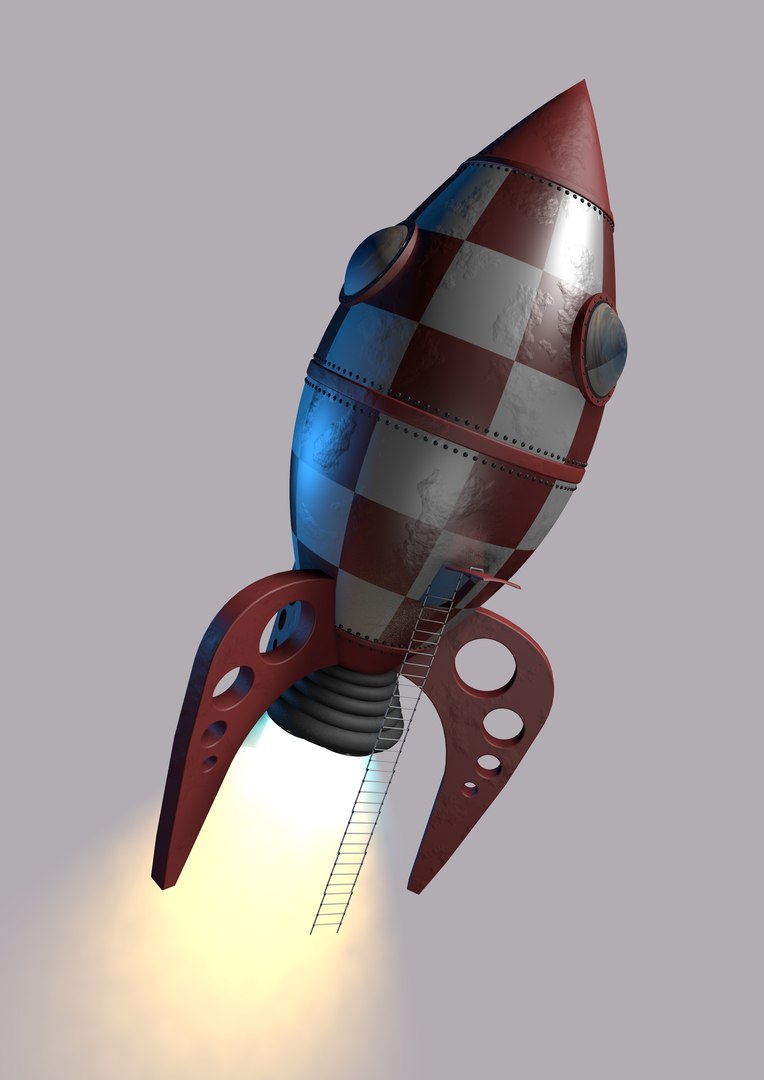 3d rocket ship model