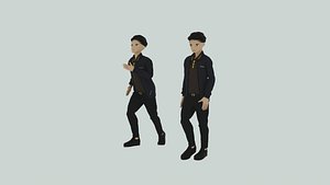 Cartoon Character Walking and Running Animation 3D model
