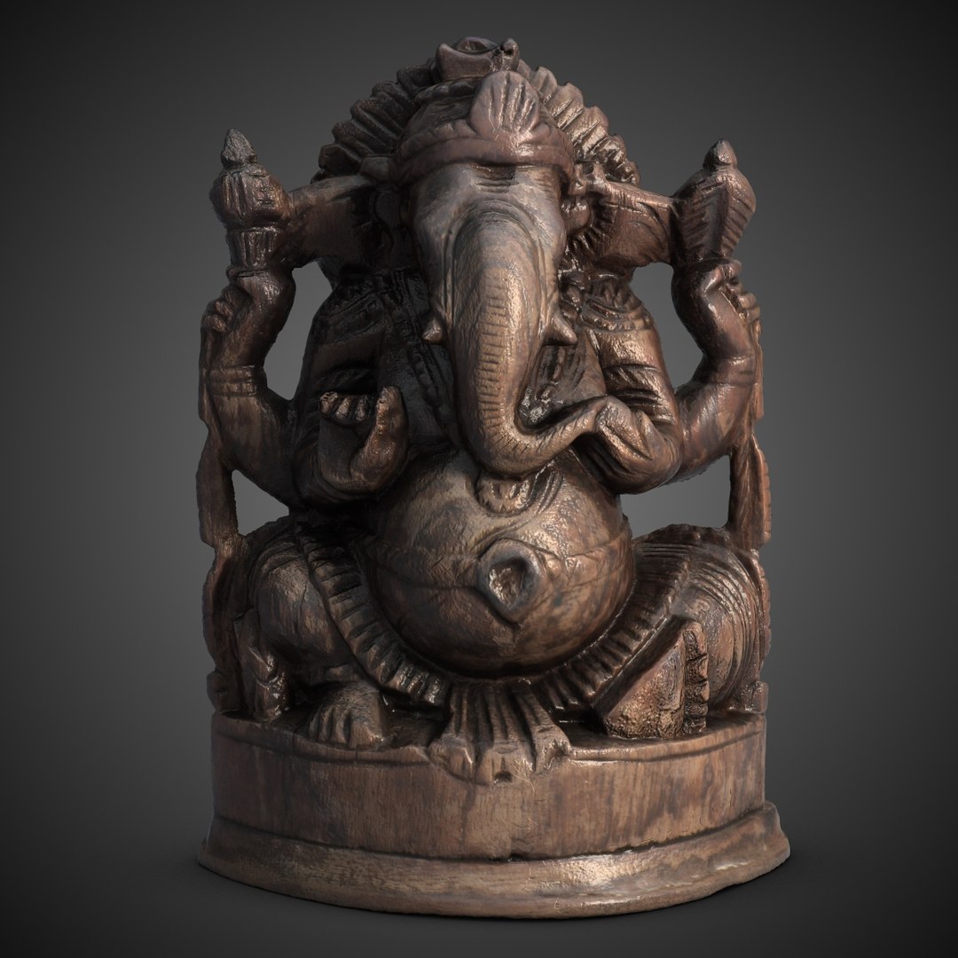 3d Ganesha Statuette India Model