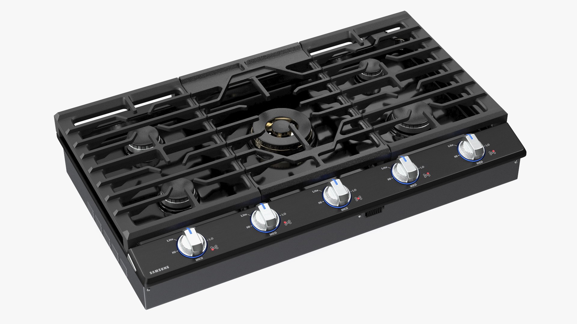 Smart Gas Cooktop Samsung 30 Inch Black 3D model preview