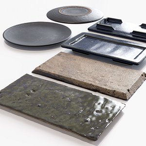 3D Japanese Tableware Set 7