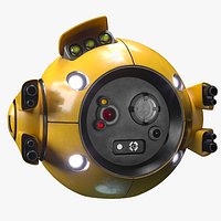 Sci-fi battle drone yellow