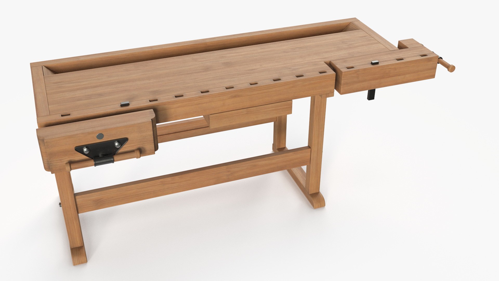 Oak Workbench for Woodwork 3D model preview