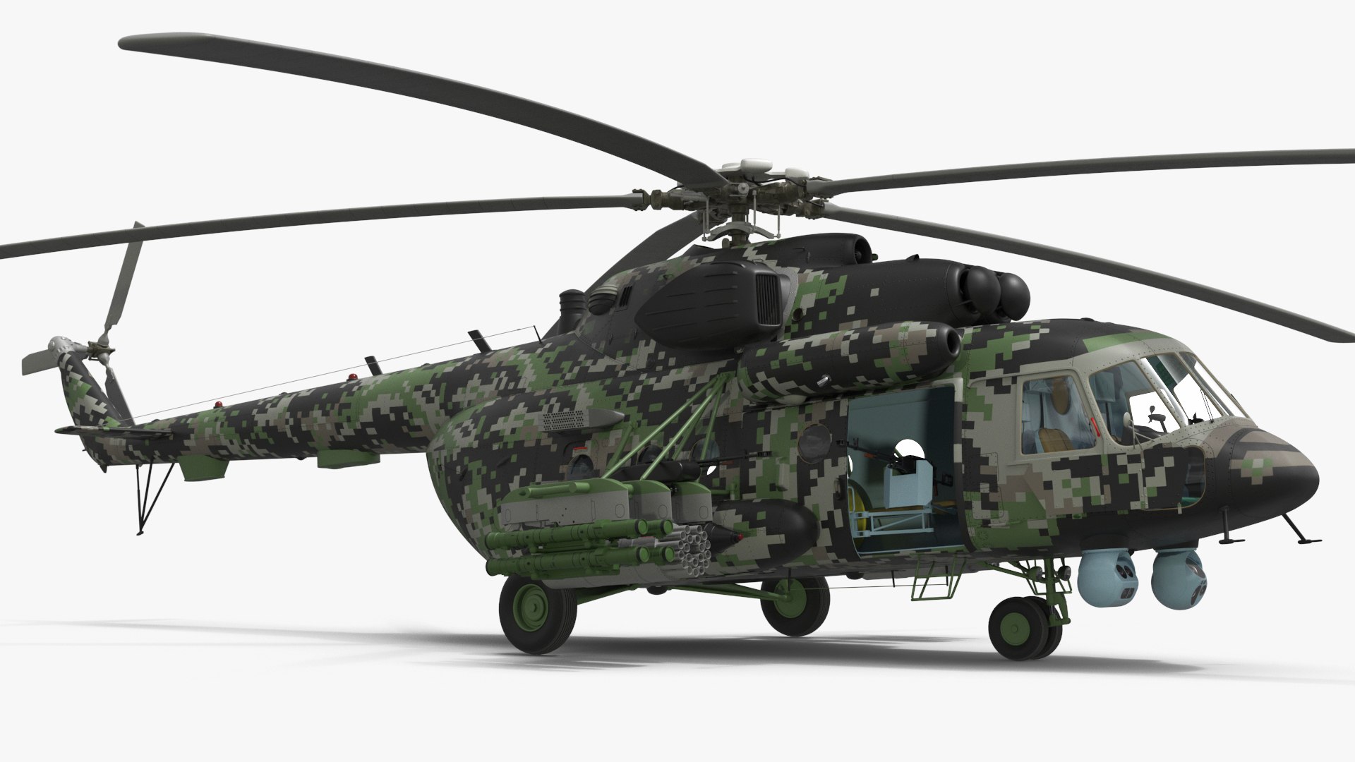 Combat-Transport Helicopter Camo 3D model preview