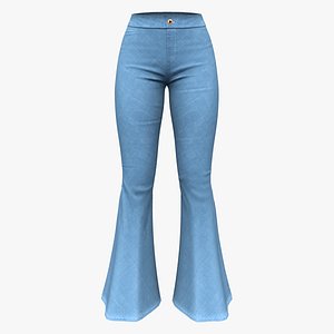 Ladies Flare Bell Bottom Jeans Pants