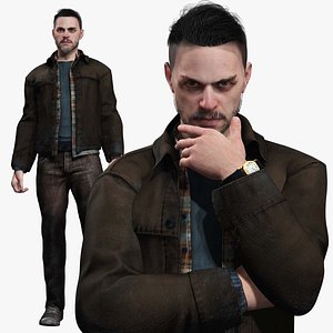 Kiven - Urban Explorer In Brown Jeans And Vest 3D model