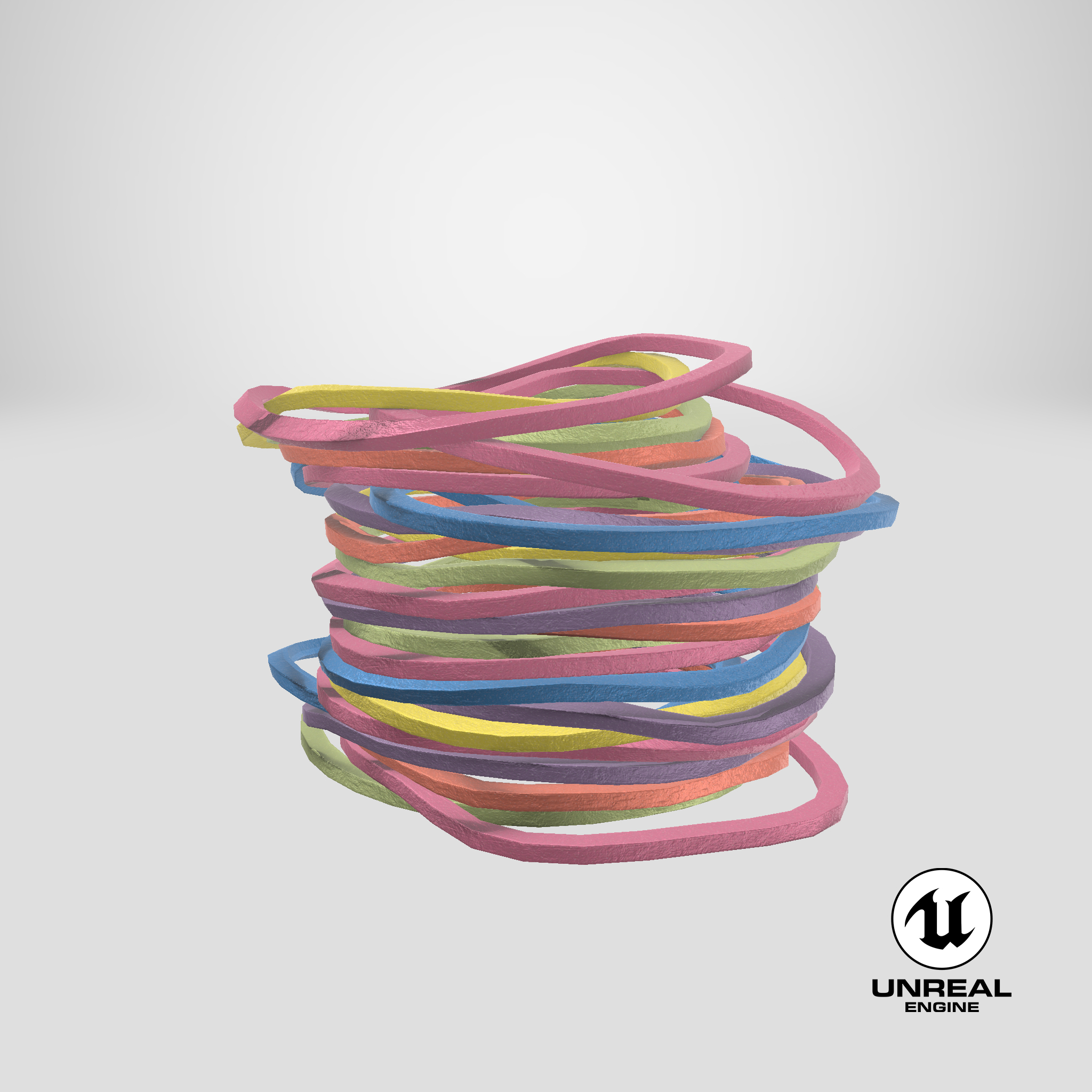 3D stack colorful rubber bands - TurboSquid 1589132