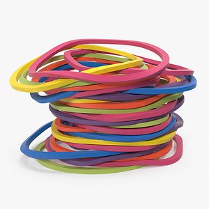 3D stack colorful rubber bands