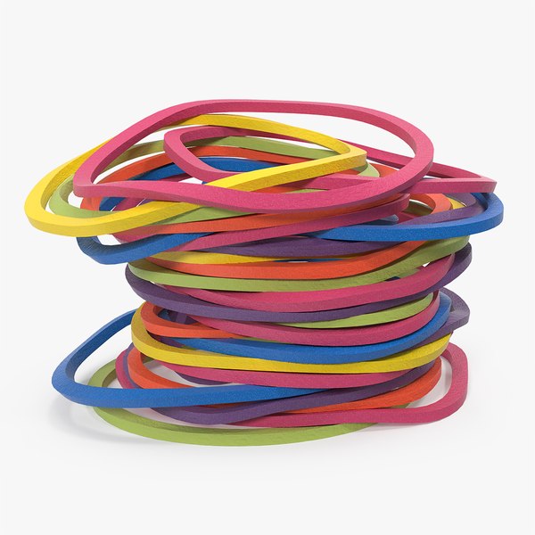3D stack colorful rubber bands - TurboSquid 1589132
