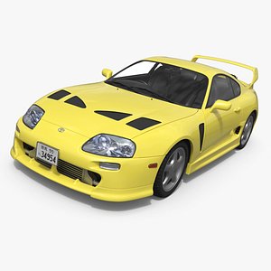 Toyota Supra 3000GT TRD Tuning Style Yellow Simplified 3D model