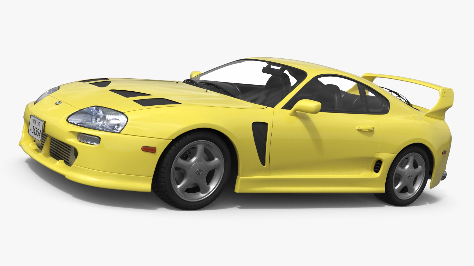 Toyota Supra 3000GT TRD Tuning Style Yellow Simplified 3D model preview