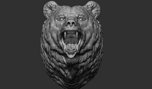 3D model Bear brown head
