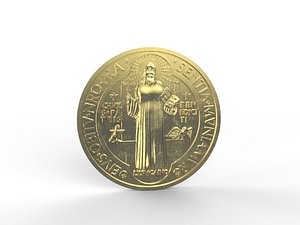 3D coin relief saint benedict