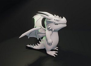 3D model Cartoon Dragon Animated and Rigged Base Mesh Low-poly 3D model