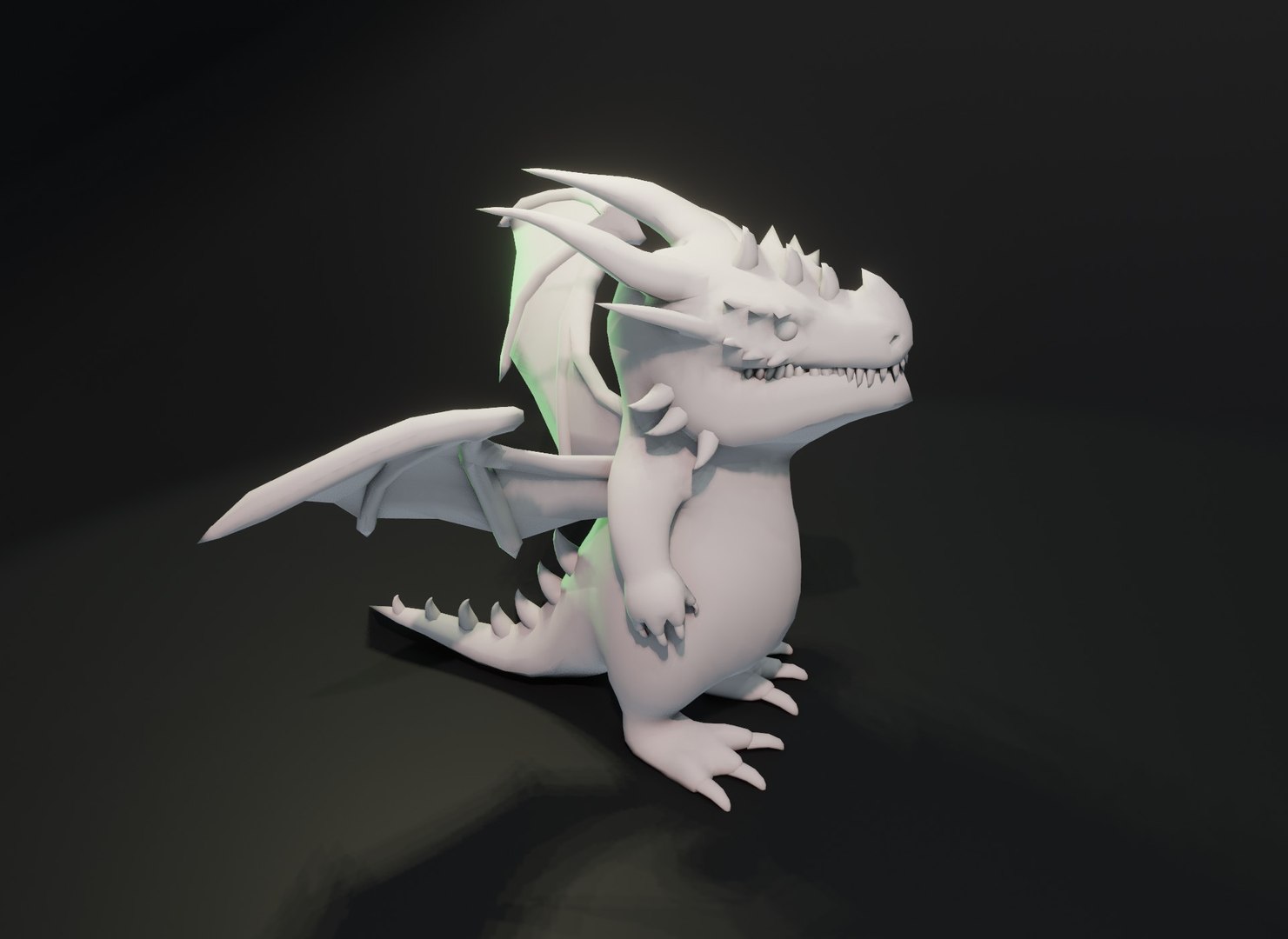 3D Model Cartoon Dragon Animated And Rigged Base Mesh Low-poly 3D Model ...