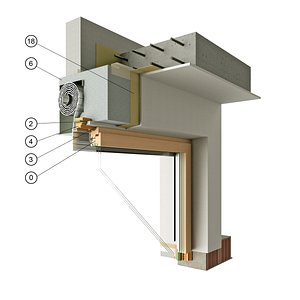 3d model window roller blinds section