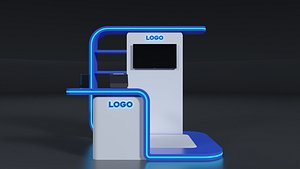 Booth 200x250cm white and blue