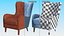 Sillón tapizado de diseño azul