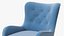 Sillón tapizado de diseño azul